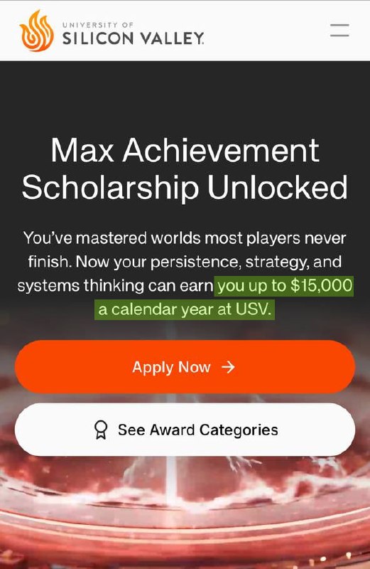 ⚡️Kremniy vodiysi universiteti (USV) “Max Achievement Scholarship” nomli noyob stipendiya dasturini yo‘lga qo‘ydi.