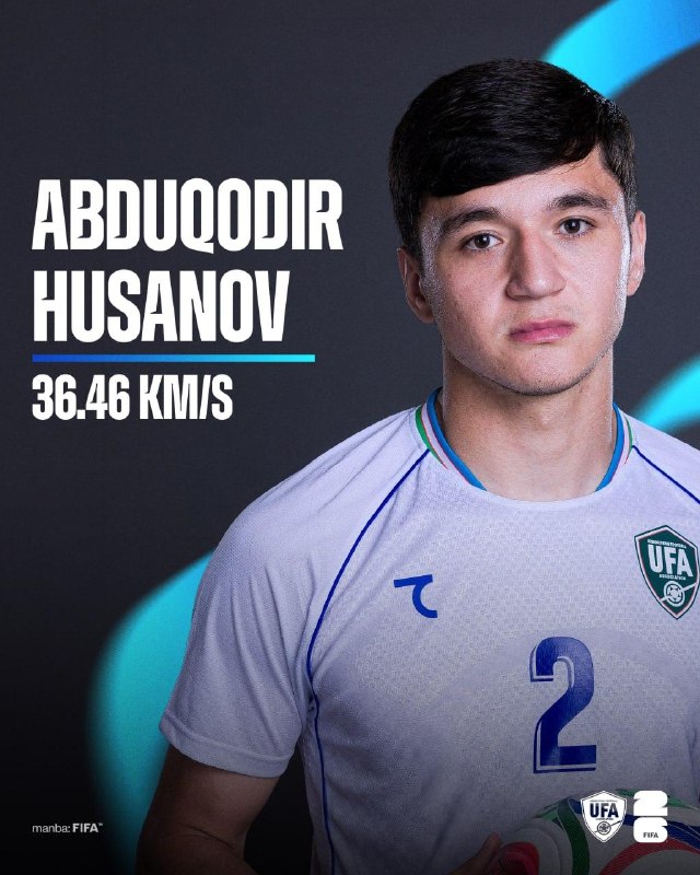 Abduqodir Husanov JCH-2026 ning eng tezkor futbolchilari TOP-10 taligiga kirdi